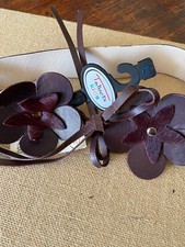 Talbots Kids Vintage NWT Size L Fur Leather Purple Belt Boho Hipster