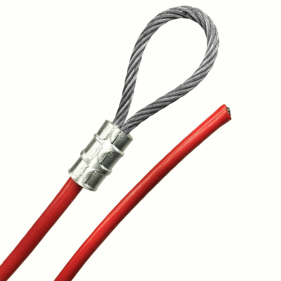 Red Vinyl Coated Galvanized Steel Utility Cable 1/8 - 3/16, 7x19, 1 ...