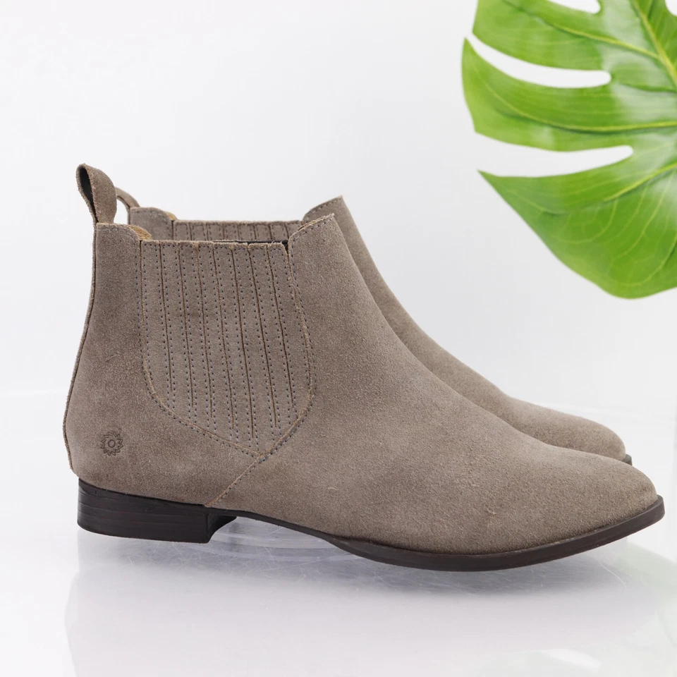 Jack Rogers Mujer Bota Pippa Talla 9 Gris Gamuza Chelsea Botín Boho Chic Cómodo Foto 4 de 4