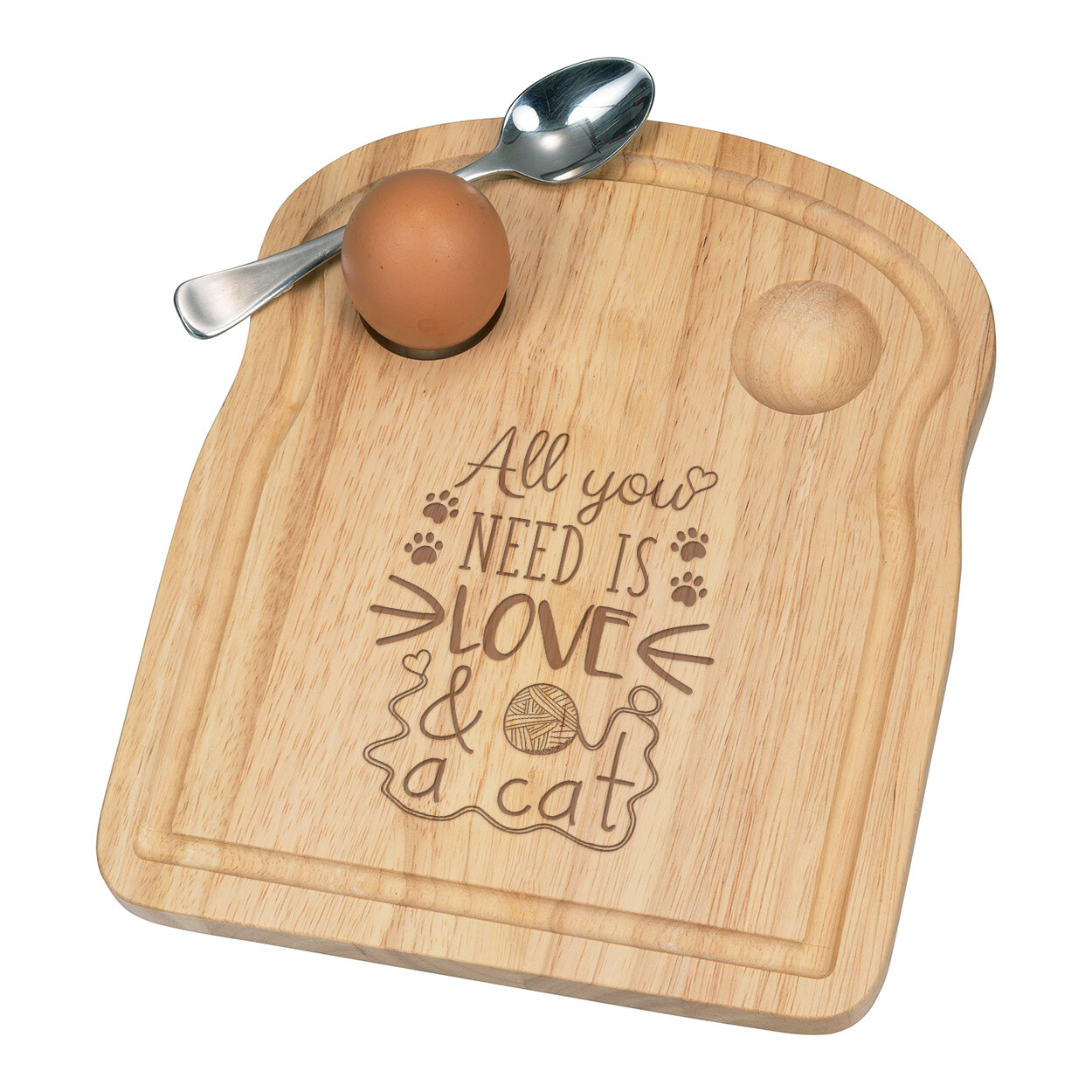 All You Need Is Love And A Cat Breakfast Dippy Egg Cup Board Funny Crazy Lady