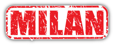 Milan Grunge Travel Stamp Car Bumper Sticker Decal