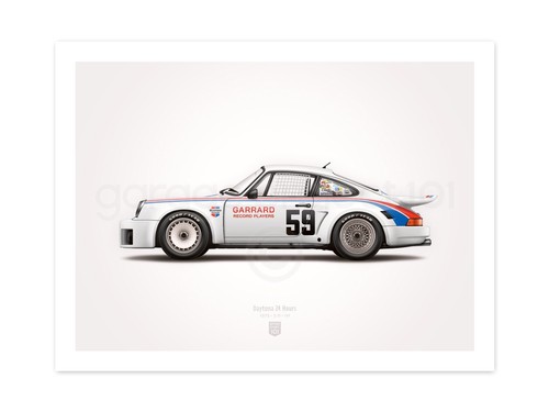 1975 911 Carrera 3.0 RSR (Daytona 24 Hours) Illustration Poster Print (18 x 24) - Picture 2 of 2