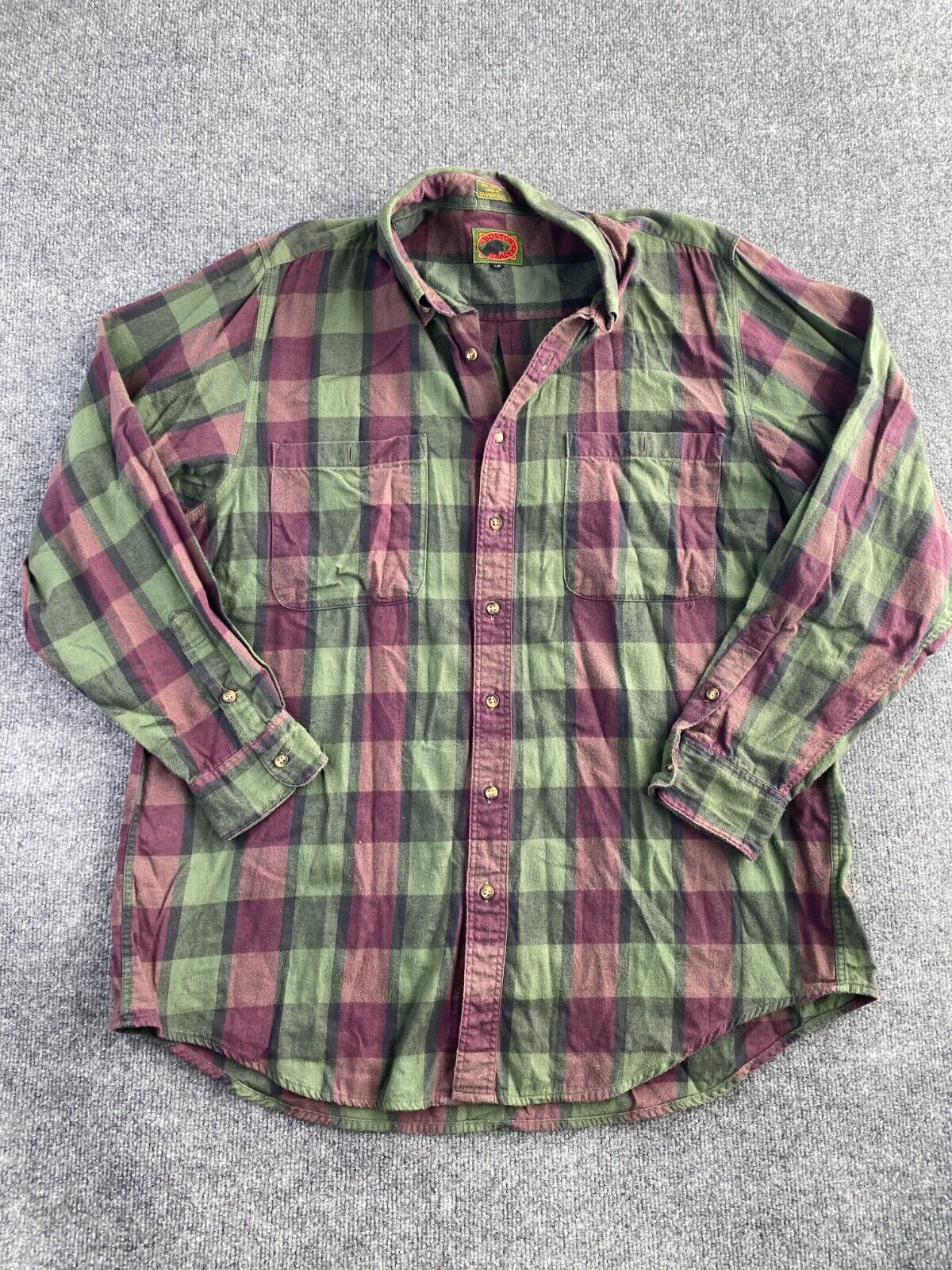 Vintage 90s Boston Traders Flannel Shirt Men's LT… - image 1