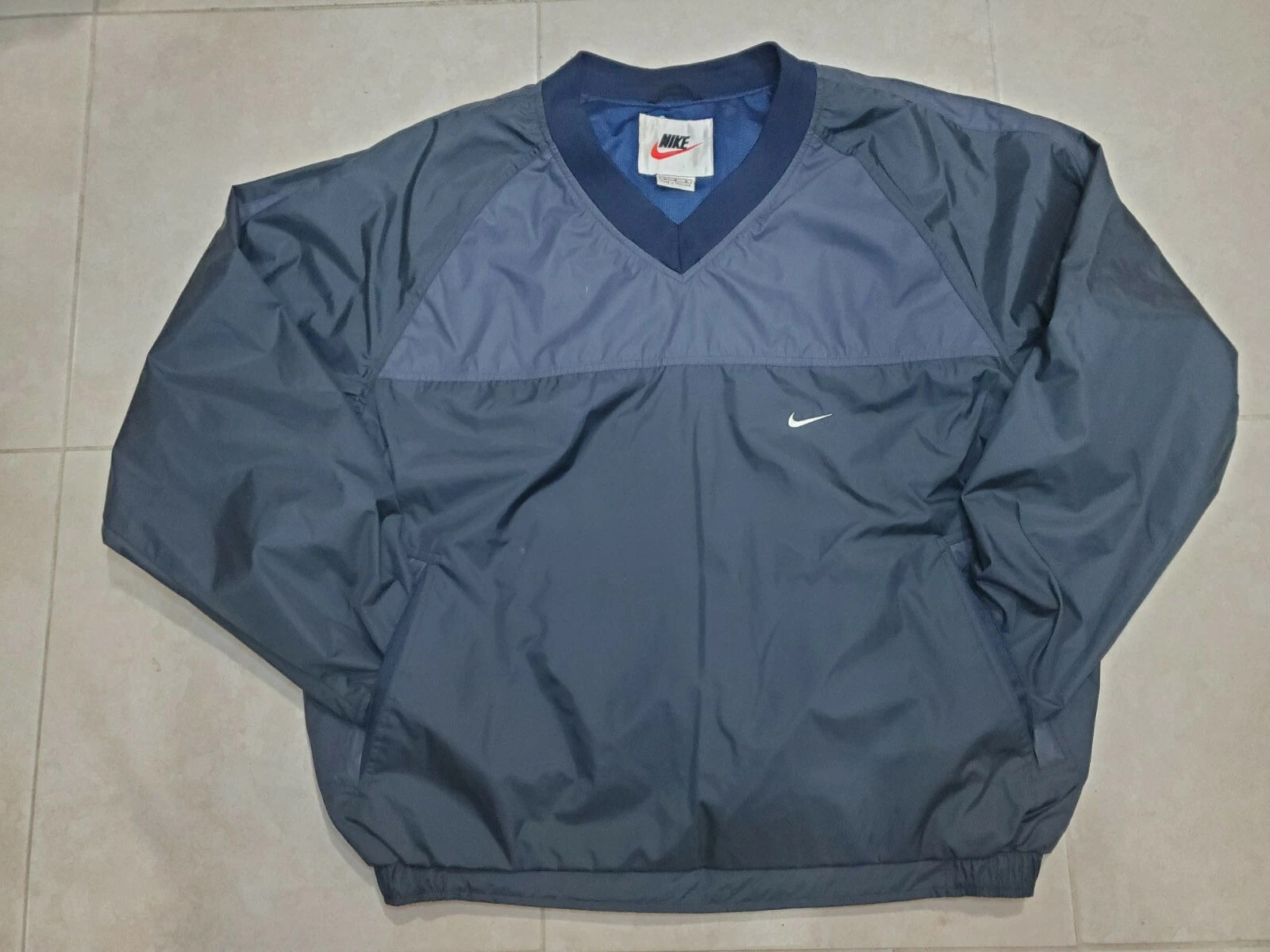 Vintage 90s Nike White Tag Windbreaker Pullover Jacket Size L Sleeve WATERPROOF