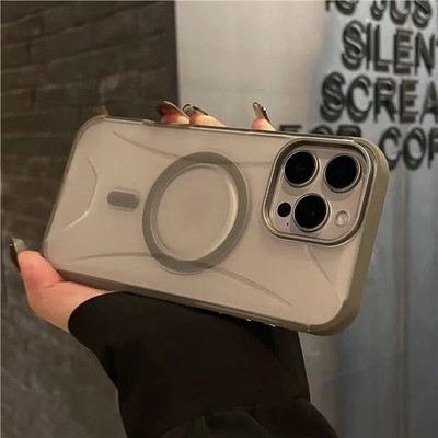 Matte Transparent Shockproof Magnetic Case For iPhone 16 Pro Max 15 14 13 12 11