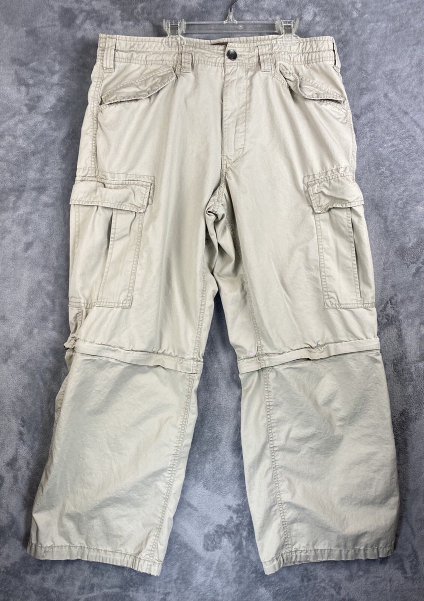 MANTARAY Men's Beige Zip Off Cargo Pants Size 36 S