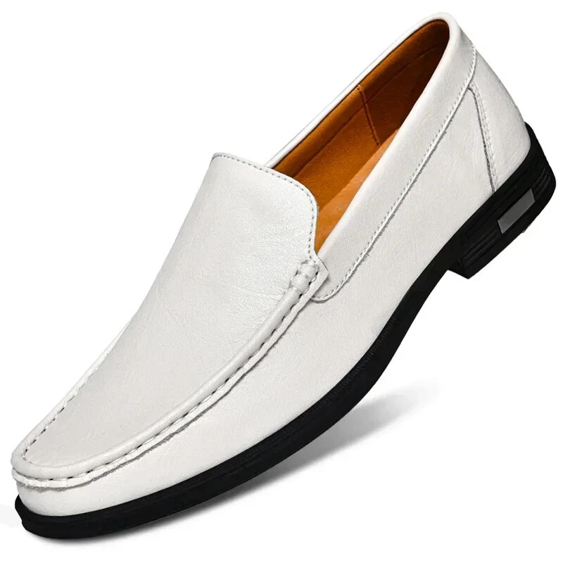 Genuine Leather Men's Loafers Slip on Casual Shoes Soft Moccasins Flat Soft Shoe - Image 4 of 4