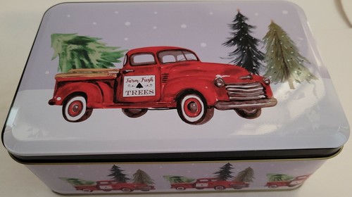 Christmas Holiday Cookie Candy Tin Tins Truck Santa S21, Select: Theme & Size - Picture 5 of 6