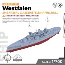 SSMODEL SS700519S 1/700 Military Model Kit SMS Nassau Class Westfalen Battelship