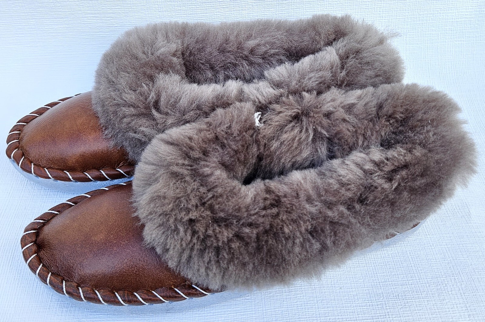 APL PELLICCIA DI AGNELLO calde PANTOFOLE taglia 42 NUOVE pelle di pecora pelle lana vergine fatte a mano 4