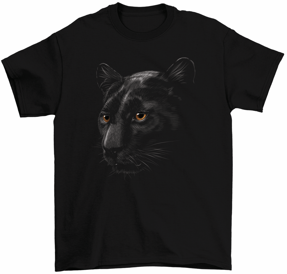 Black Panther Animal Face TShirt Wild Jungle Animal Exotic Cat Tee eBay