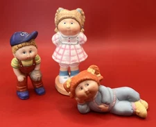 Vintage 1984 Cabbage Patch Kids Ceramic Figurines Baseball, Red Head,  Blonde