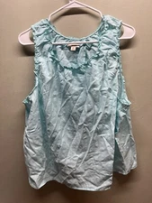 a.n.a womans sleeveless top shirt plus size OX teal A New Approach  summer