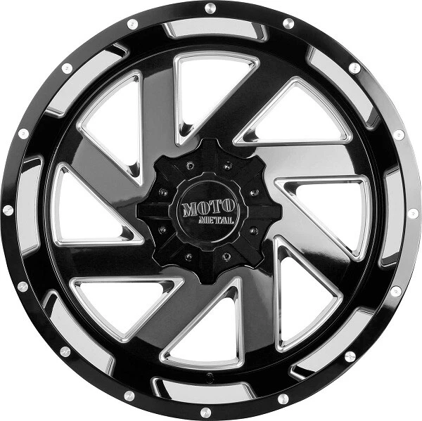 20X12 GLOSS BLACK MILLED WHEELS RIMS F-150 RAM F150 DEEP LIP Foto 4 de 4