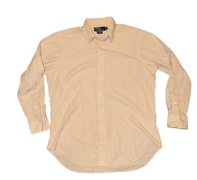 Polo Ralph Lauren Lowell Men s 16-33 Beige Button Up Dress Shirt Cotton