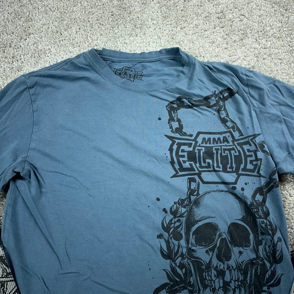 Cadenas térmicas de luchador con calavera gris azul medio MMA Elite para hombre Foto 2 de 4