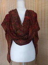 Women's Multicolor Wrap/Scarf w/Fringes Classy Look Great Accent Piece