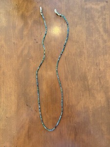 EYEGLASS CHAIN Necklace 29” BLUES/MULTI /SILVER Beaded Reading Glasses Holder