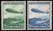 1936 German Reich, Series Airship, Unused, MiNr. 606/07, ME 50,-