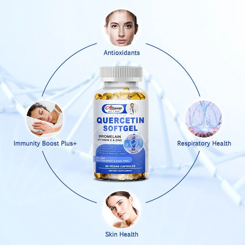 Кверцетин 1000 мг с бромелайном - натуральная иммунная добавка, 240 капсул - Изображение 2 из 4