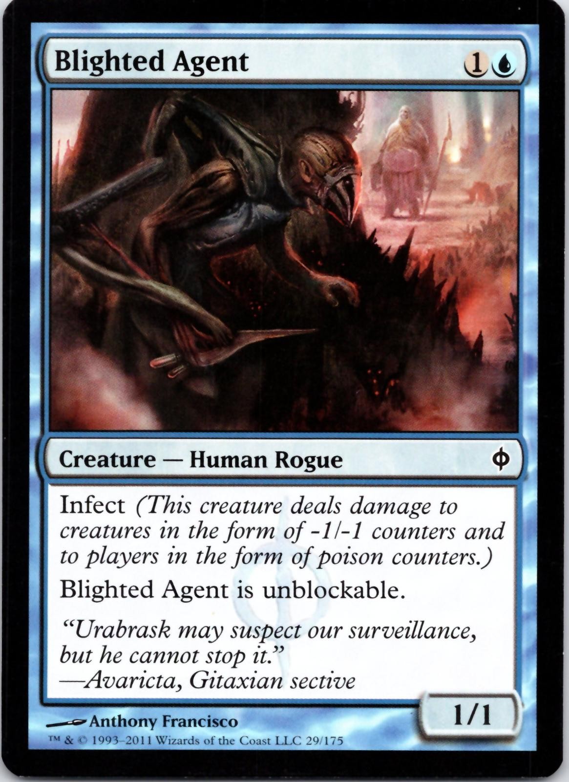 Blighted Agent 29 Common New Phyrexia Magic: The Gathering Lightly Played