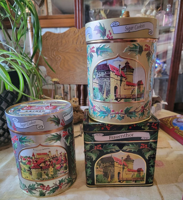  Set of 3 Lambertz Aachen Musical Tins - Germany - Frauenthor & Burg vom Hallert