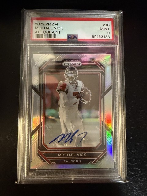 2022 Panini Prizm Michael Vick Auto #18 PSA 9 MINT Falcons Silver Prizm