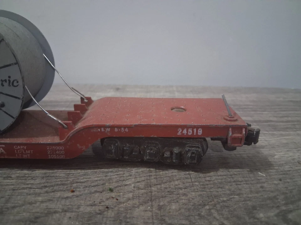 American Flyer S 24519 Pennsylvania Flatcar With Western Electric Reel Rare - Image 4 of 4