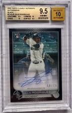 JULIO RODRIGUEZ 2022 TOPPS CLEARLY AUTHENTIC #CAA-JR RC AUTO BLACK /75 BGS 9.5 