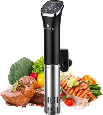 BLITZHOME Portable Stainless Sous Vide Cooker, 1000W, Accurate Temp. Ultra Quiet