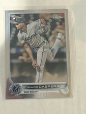 2022 Topps Chrome Edward Cabrera rookie card #64 Miami Marlins Chicago Cubs. rookie card picture