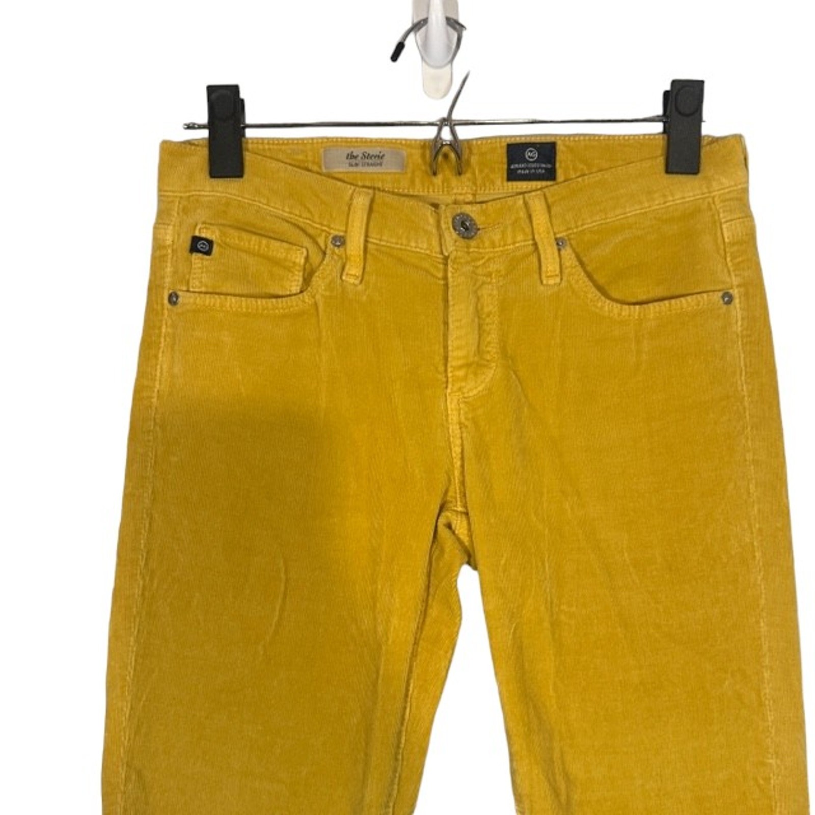 AG Adriano Goldschmied Yellow Skinny Ankle Cotton Corduroy Jeans Women’s 27 thumbnail 3