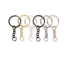 5pcs Keychain Rings with Chain and Split Rings Empty Keyrings Metal Key Ring