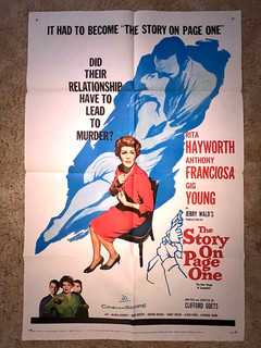 The Story on Page One 1959 Movie Poster 27x41 Rita Hayworth Anthony Franciosa