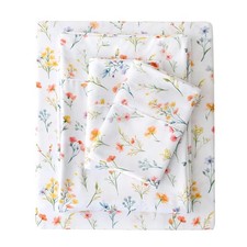 Viviland Floral Full Sheet Set 4 Piece Vintage Botanical Flower Leaf Pattern Mic