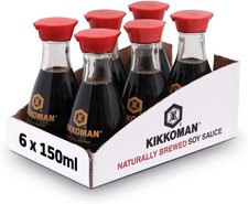 Kikkoman Soy Sauce, 150 ml, (Pack of 6), Naturally Brewed