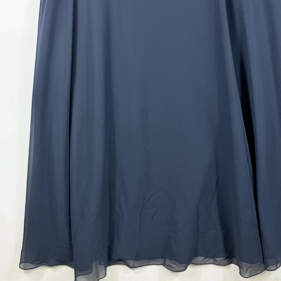 Vestido de noche J Kara para mujer 10 azul marino con cuentas pop largo de gasa Foto 3 de 4