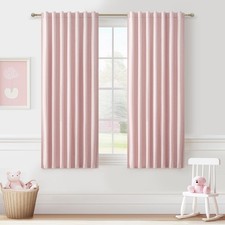 Baby Pink 54 Inch Curtains for Girls 50"W x 54"L Pack of 2 ,