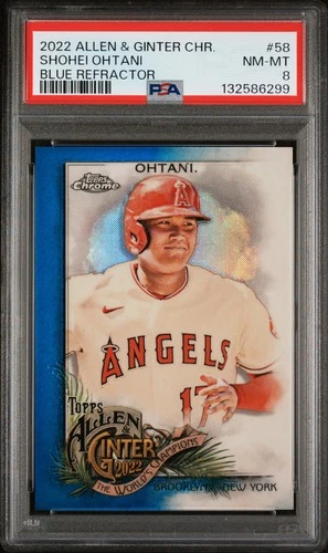 2022 Topps Allen & Ginter Chrome #58 Shohei Ohtani Blue Refractor PSA 8 #/150