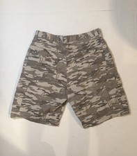 Wrangler Men's Camouflage Cargo Shorts Cotton Button Pockets Gray Beige Casual