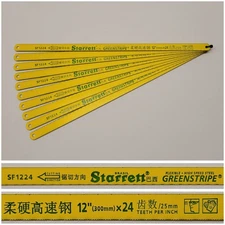 [QTY 10] Starrett SF 1224 Greenstripe Hacksaw Blade 12"/300mm 24TPI HSS Flexible
