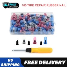 100x Rubber Tire Nail Repair Kit Screw In Tire Plugs Wscrewdriver For Car Truck 100x Rubber Tire Nail Repair Kit Screw In Tire Plugs Wscrewdriver For Car Truck