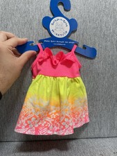 Build A Bear Justice  Dress Shirt Clothes Yellow Pink Spring