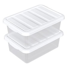 14 Quart Stackable Plastic Storage Bins with Lids, Container to Organize Shoe...