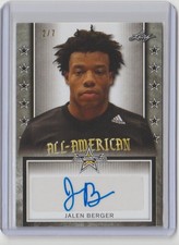 JALEN BERGER 2020 LEAF ALL-AMERICAN BOWL #ATA-JB2 AUTOGRAPH SN 2/7