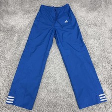 Vintage Adidas Track Pants Youth Large Blue Lined 3 Stripe Soccer Athletic