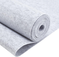 Benecreat Filzstoffrolle, 300X24Cm Filzmatte, 2 Mm Dicker Einseitiger Hellgrauer