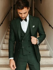 Men's 3 Piece Notch Lapel Blazer Formal Party Prom Groom Tuxedo Wedding Suit