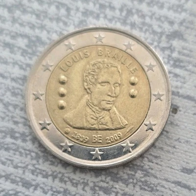 Pièce 2 Euro France 2009 commémorative – Louis Braille – Valeur faciale 2€ - Photo 1/2