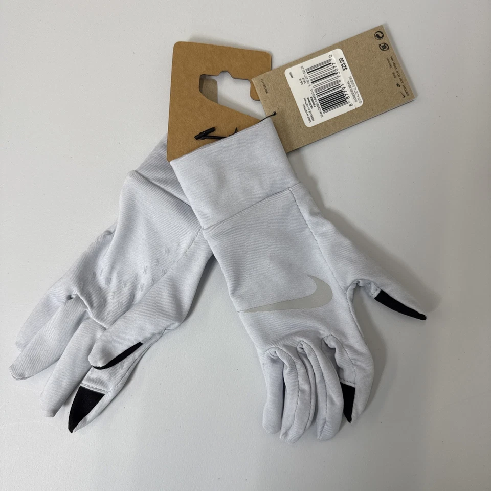 NWT Nike Dri-FIT Fleece Gloves Women’s Running Touchscreen Compatible White XS/S - Image 2 of 2